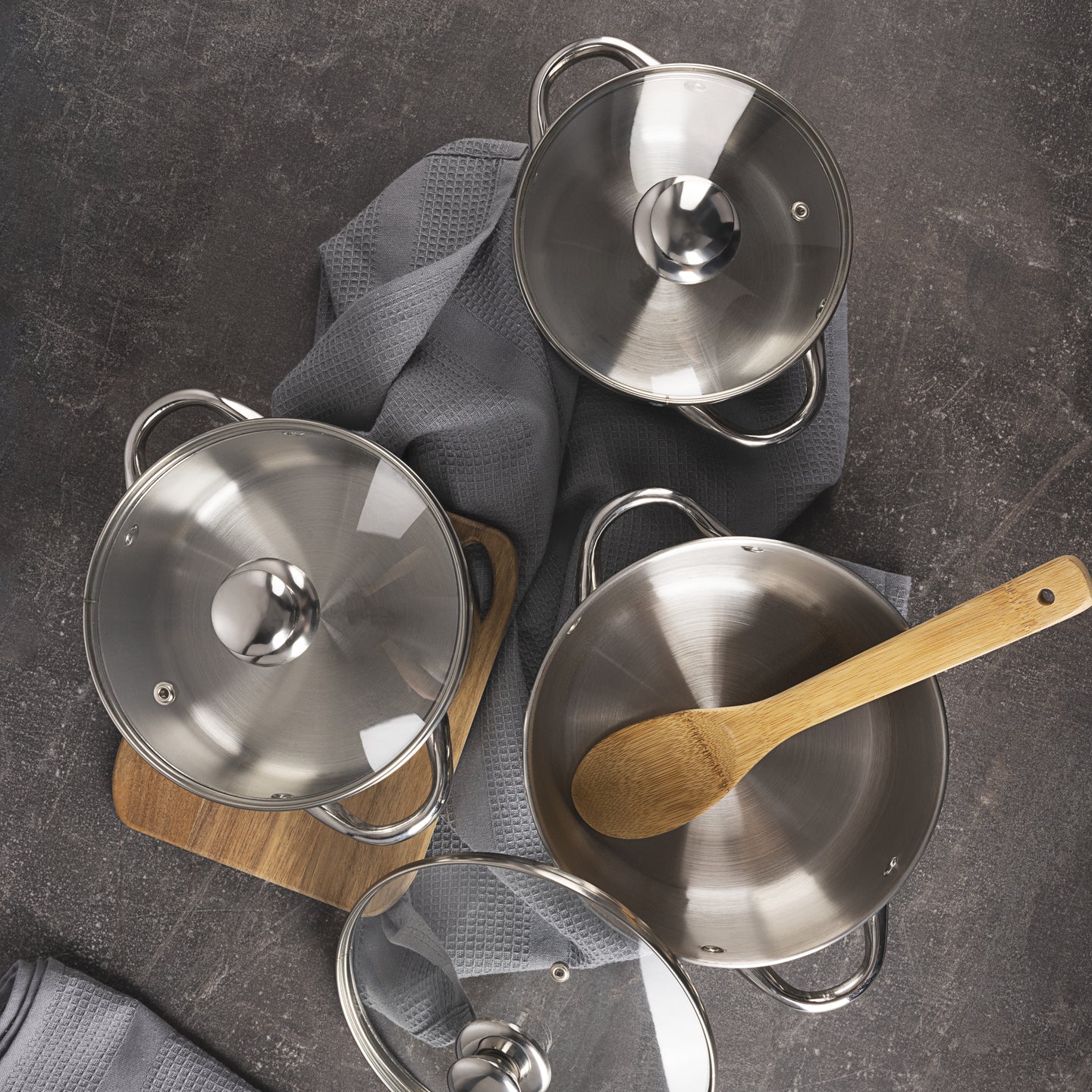 Batería de cocina Bergner de acero inoxidable 6 piezas - Alea (1)